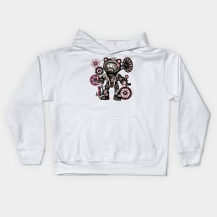 Steampunk teddy bear Kids Hoodie